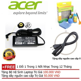 SẠC LAPTOP ACER 19V-3.42A Hàng nhập khẩu + Tặng dây nguồn dài 1.8m, bộ vệ sinh laptop