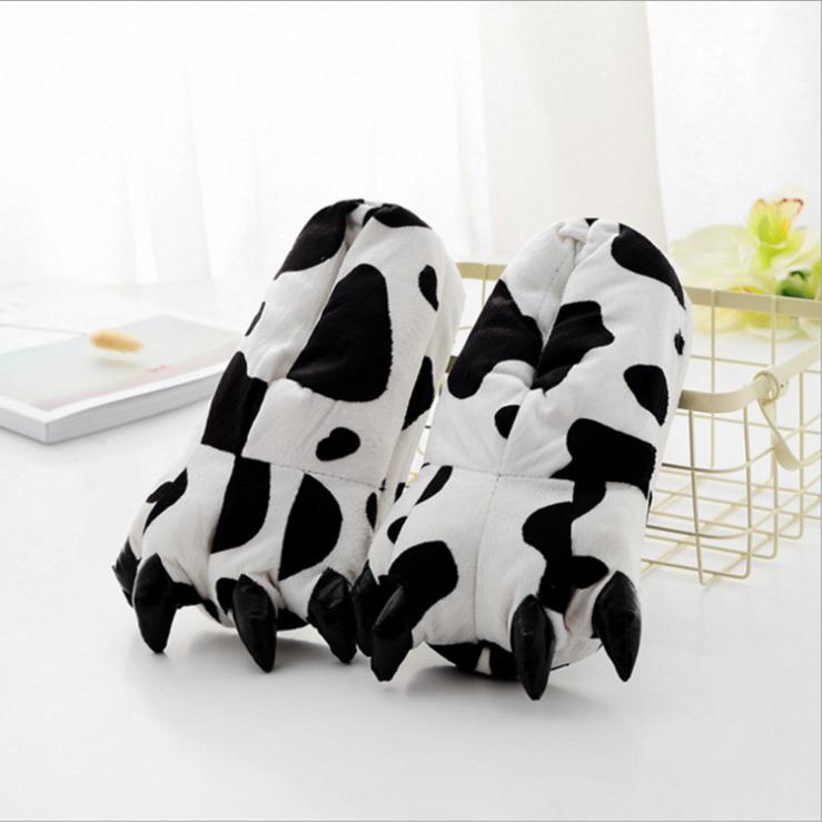 Dép bông đi trong nhà hình móng vuốt kỳ lân/ gấu trúc dễ thương