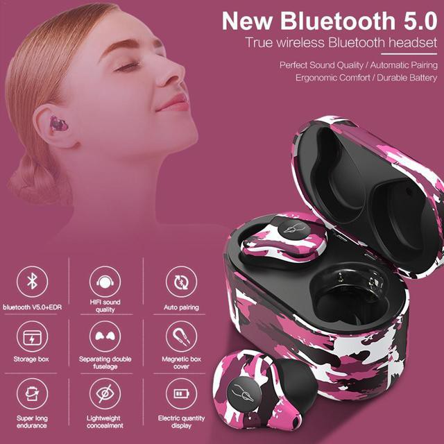 Tai nghe bán trong tai không dây thực thụ Sabbat X12 ultra Bluetooth 5.0 với khả năng giảm tiếng ồn, sạc không dây Qi