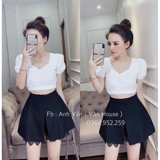 Quần short giả váy pha ren mẫu mới