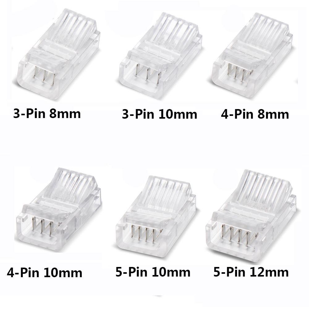 Bộ 10 Đầu Nối Trong Suốt Cho Dây Đèn LED RGB