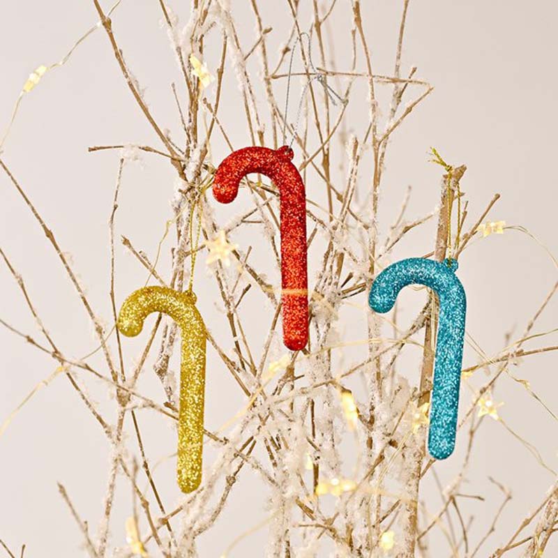 Set 6 gậy treo trang trí cây thông noel làm từ PVC bền bỉ với màu sắc bắt mắt ngẫu nhiên