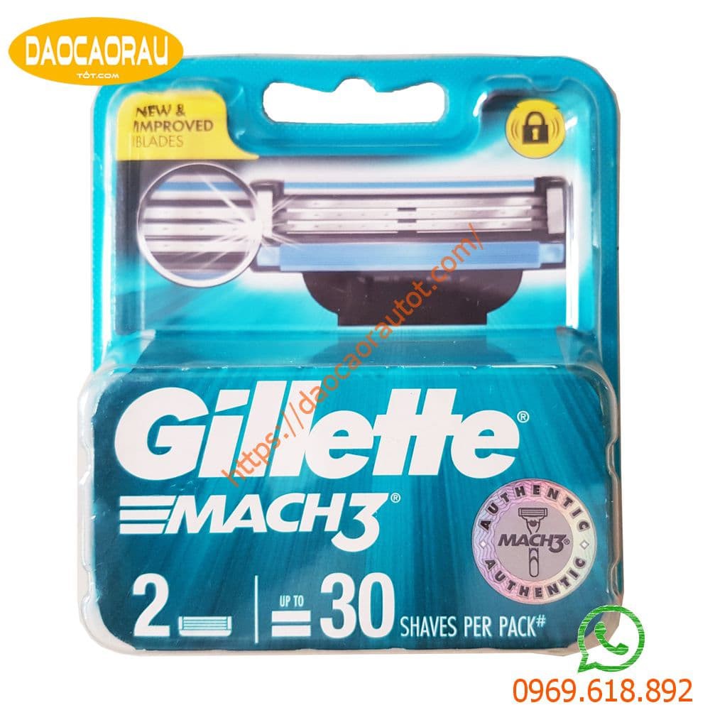 Hộp 2 lưỡi dao cạo râu Gillette Mach 3