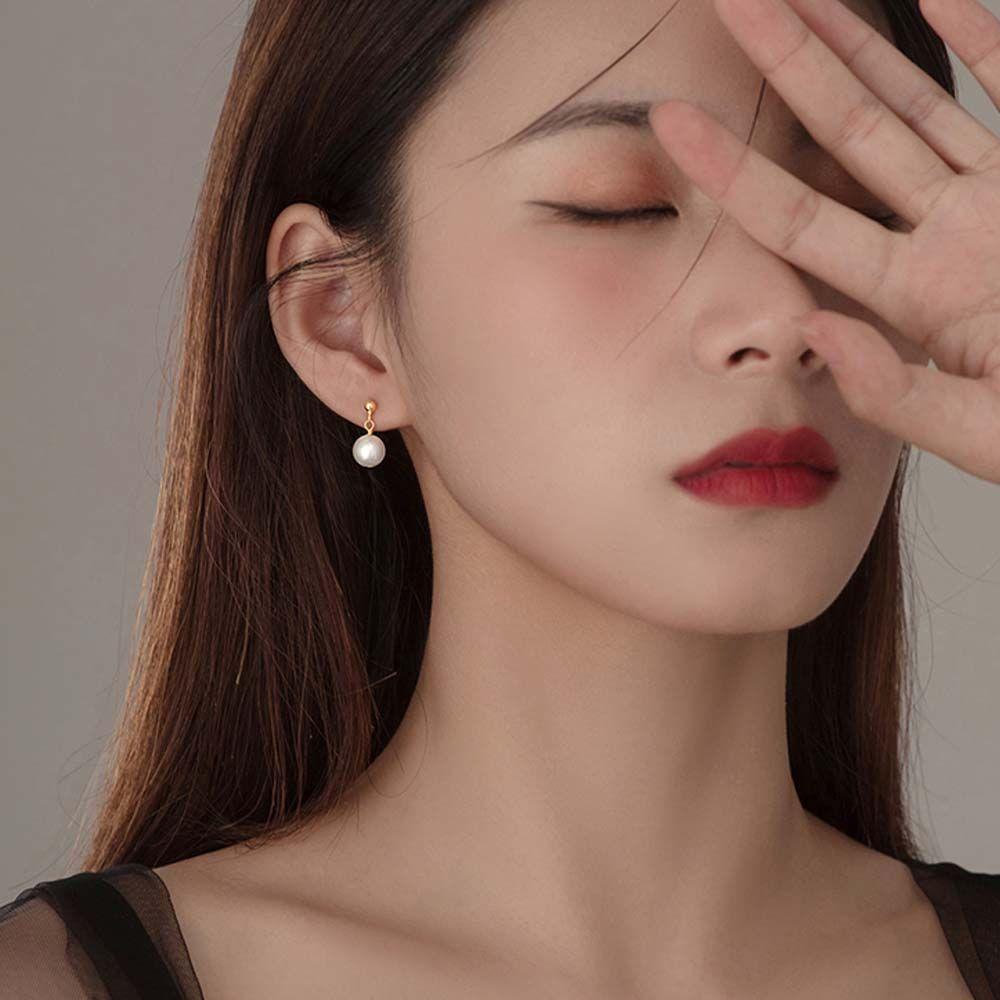 Khuyên Tai Dáng Dài Đính Đá Nhân Tạo Đơn Giản Hợp Thời Trang Cho Nữ