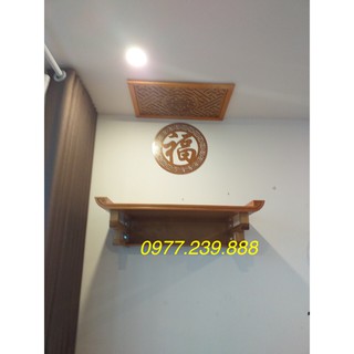 bàn thờ treo tường gỗ sồi nga 69cm kèm chắn khói