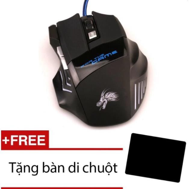 Freeship 50k Chuột chuyên Game có dây DRAGON X3 (Đen) dây dù siêu bền + Tặng lót chuột