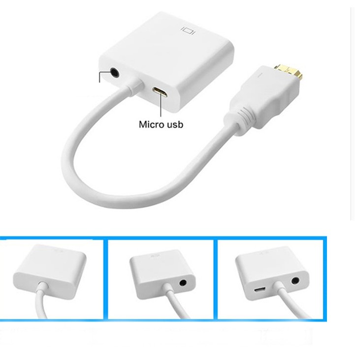 Cáp chuyển đổi HDMI sang VGA kèm cổng tai nghe và USB dùng cho tivi , máy chiếu , laptop youngcityshop 30.000