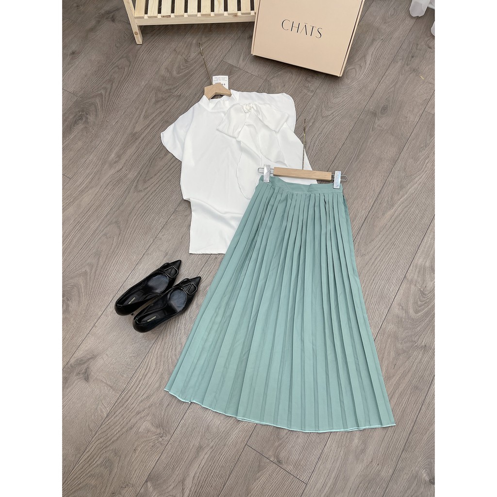 Sét Nơ Cổ Tàu Mix Chân Váy Xếp Ly | BigBuy360 - bigbuy360.vn