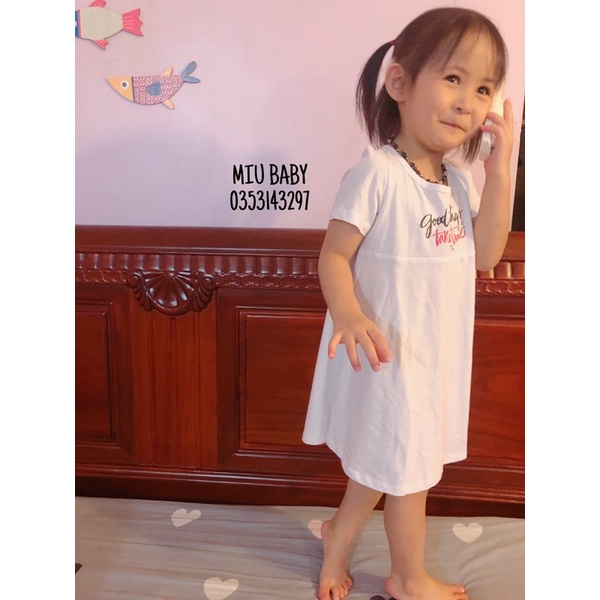 Váy cotton Genkids 2 màu cho bé gái