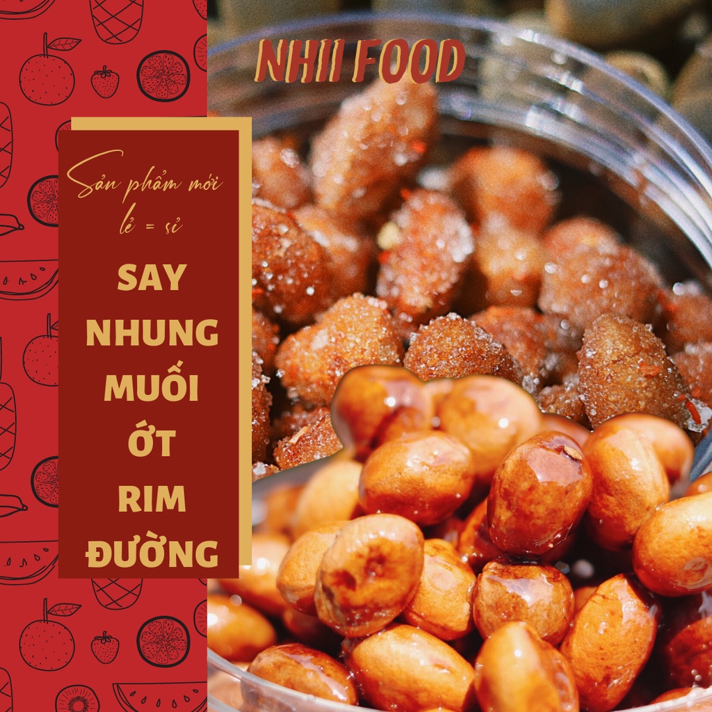 Say nhung lắc muối ớt, say nhung rim đường, say ngào đường chua ngọt NHII FOOD thực phẩm sạch nhà làm hũ 300GR