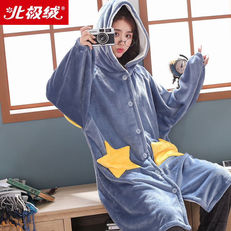 Bộ đồ ngủ lông dày họa tiết hoạt hình thời trang mùa đông cho nữ | BigBuy360 - bigbuy360.vn