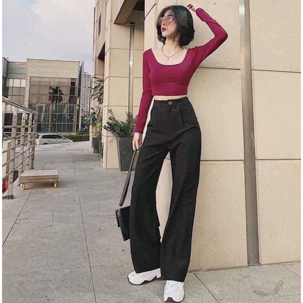 Quần Ống Rộng Culottes Xuông Dài 100cm Ulzzang