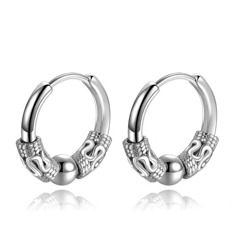 Bông Tai Hình Rồng Bằng Thép Không Gỉ Cá Tính Cho Nam