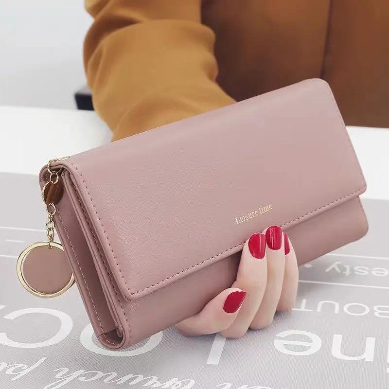Ví nữ dài cầm tay gấp gọn sang trọng móc khóa thời trang nhiều ngăn tiện dụng HX168