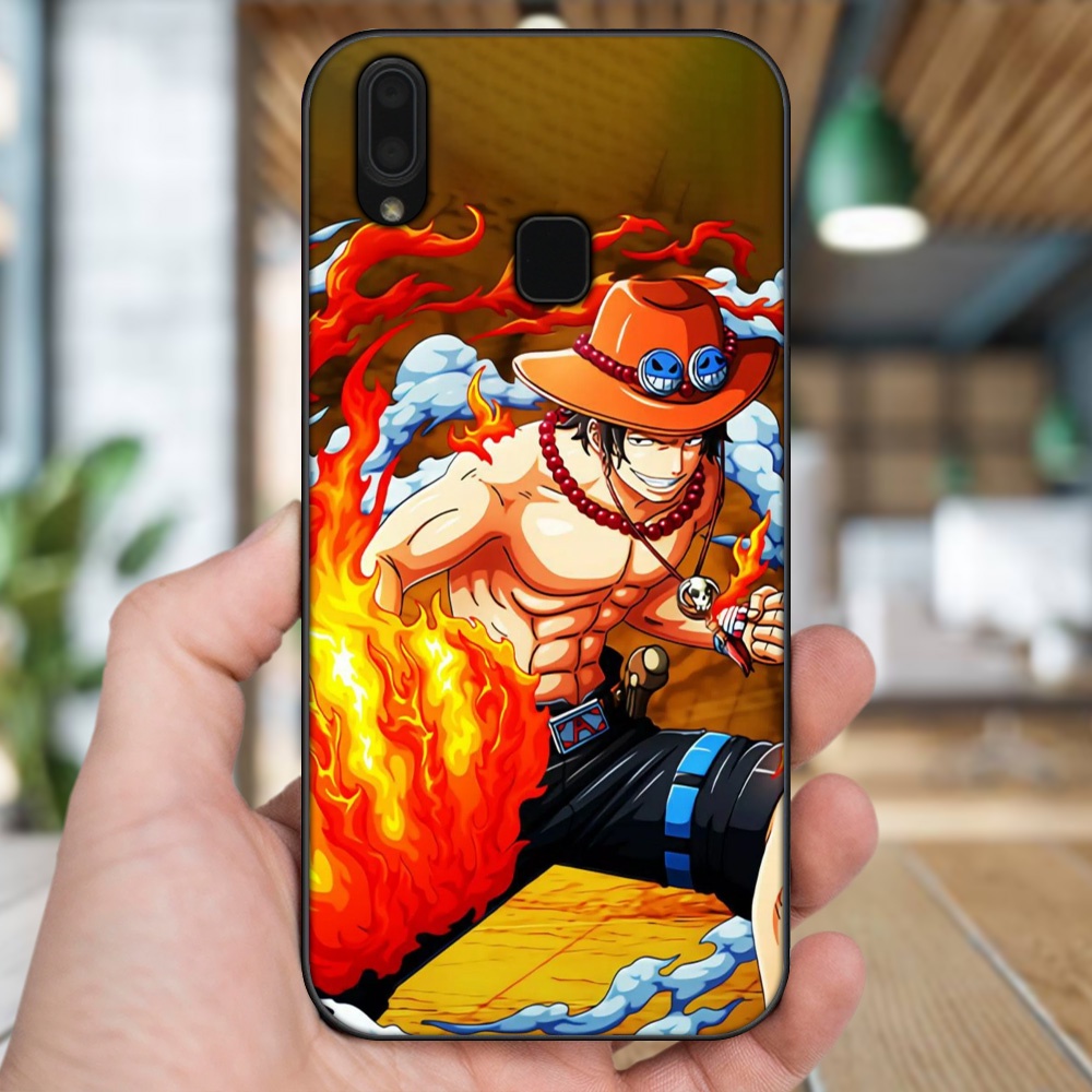 Ốp lưng Vivo Y91, Y95 viền đen in hình Ace One Piece