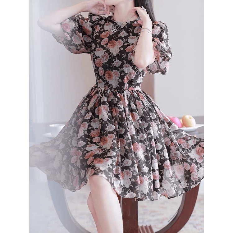 ĐẦM VOAN XÒE HOA LỤA SIÊU XINH XẮN TÔN DÁNG SANG CHẢNH CHO CÁC NÀNG