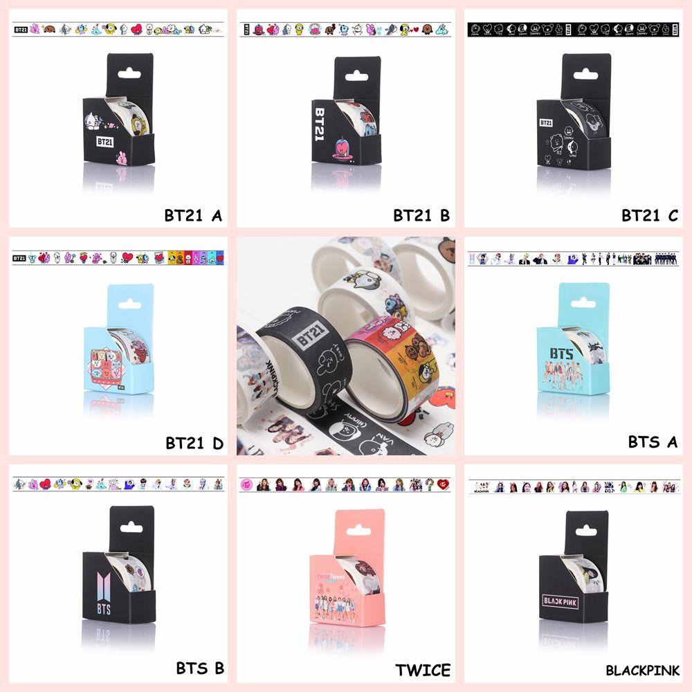 PISTA 1 Cuộn Băng Keo BT21 5M BT21 Dùng Trang Trí Thời Trang