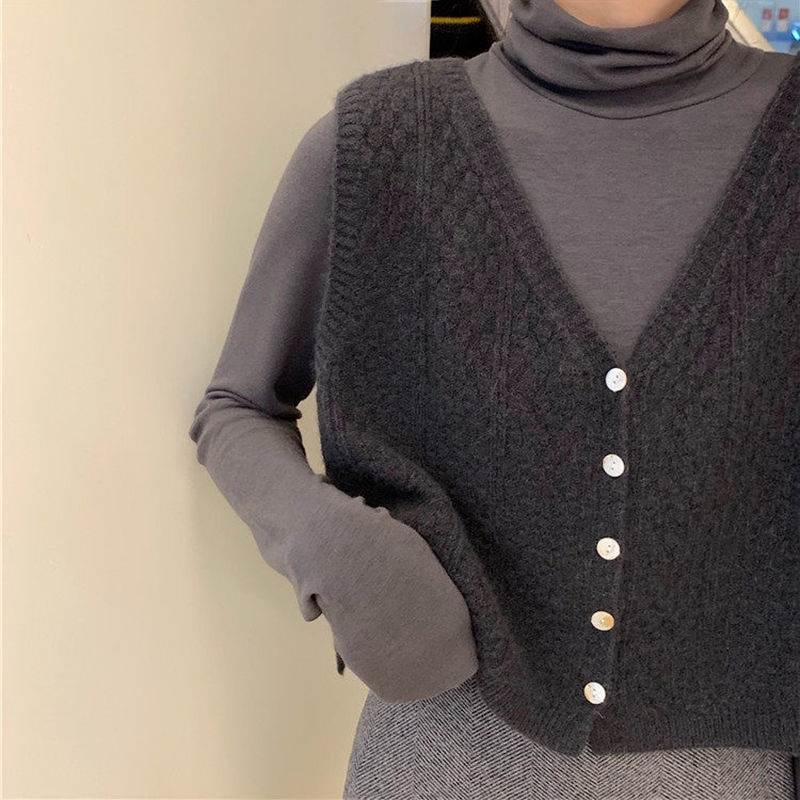 Áo sweater Dệt Kim Sát Nách Cổ Chữ v Phong Cách Harajuku | BigBuy360 - bigbuy360.vn