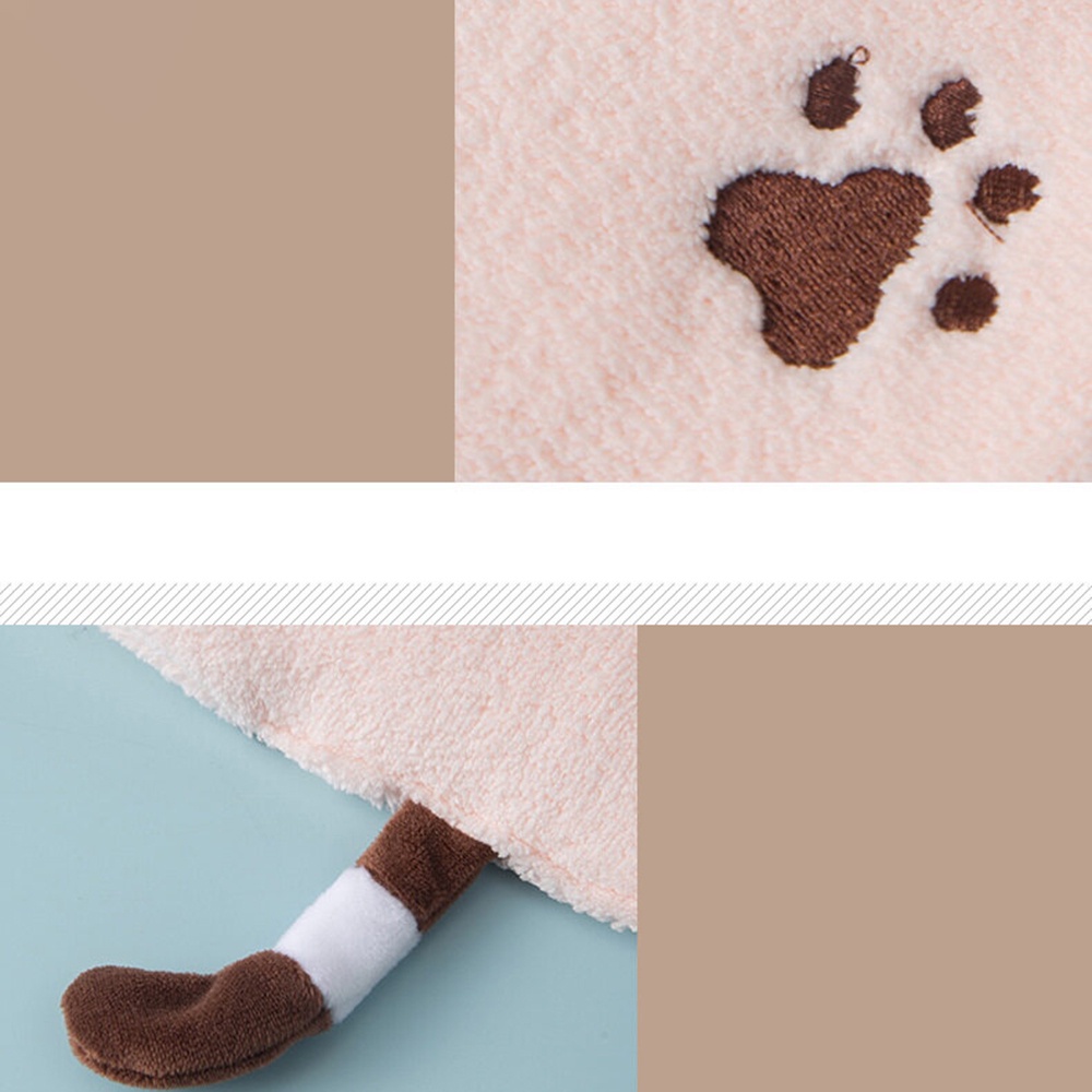 Khăn Lau Tay Vải Nhung San Hô Thấm Hút Nước Thêu Hình Mèo Hoạt Hình Sáng Tạo Đa Năng Cho Nhà Tắm