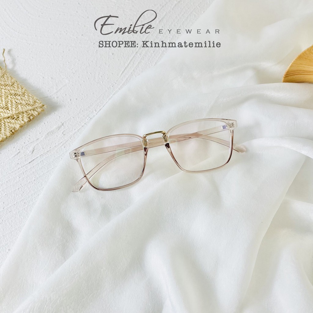 Gọng kính vuông nhựa dẻo nam nữ Emilie eyewear phụ kiện thời trang 210