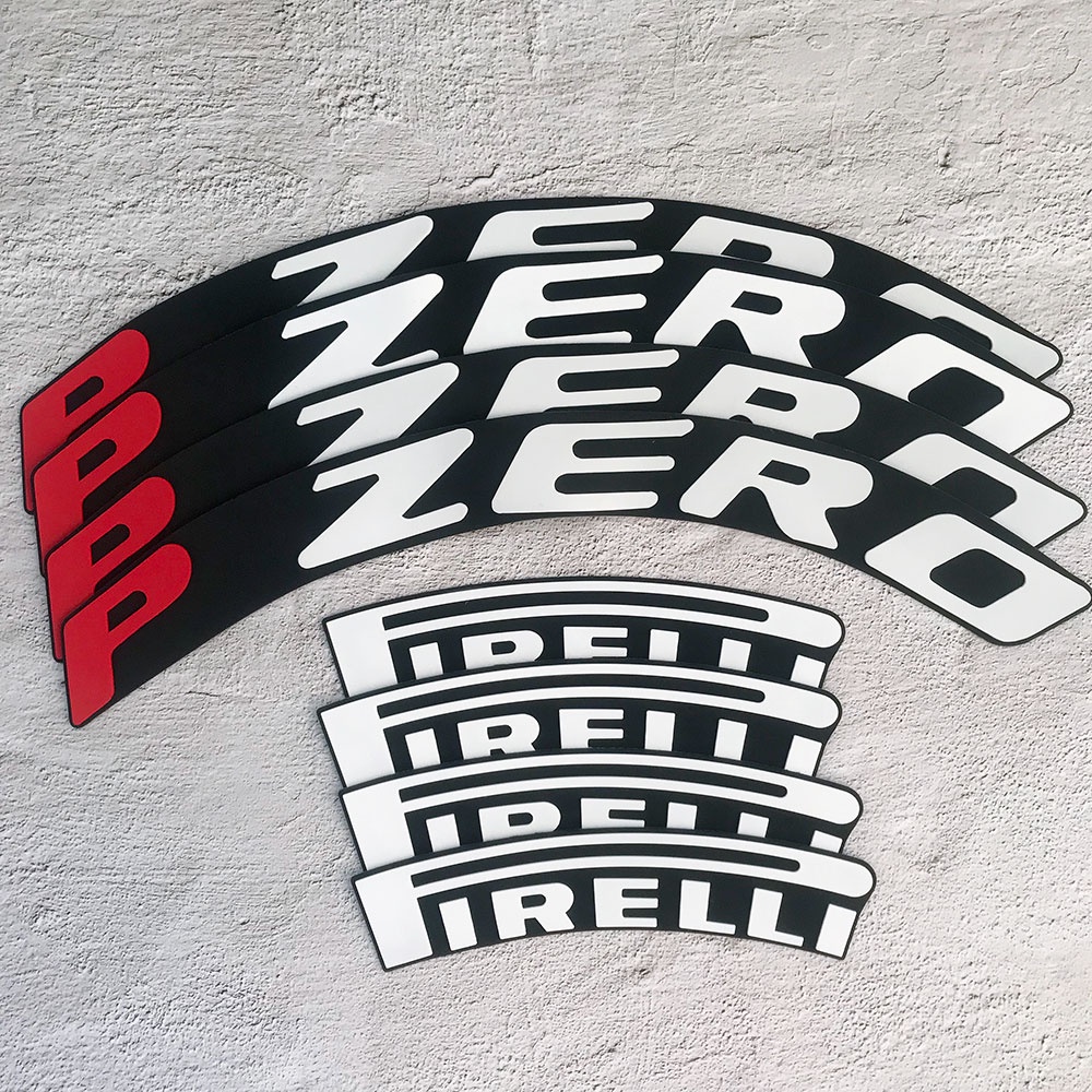 Set sticker trang trí bánh xe hơi hình chữ cái độc đáo