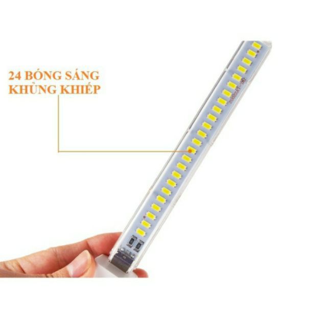 Đèn led gắn cổng USB siêu sáng 24 bóng đế nhôm tản nhiệt hàng cao cấp