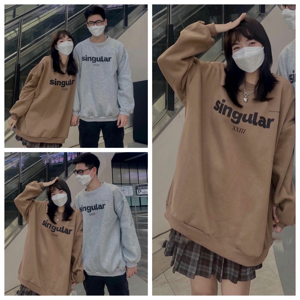 Áo hoodie chất nỉ SINGULA áo sweater form rộng Hàn Quốc_VIETSTAR | BigBuy360 - bigbuy360.vn