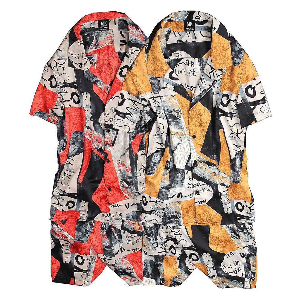 Bộ quần áo nam mùa hè chất lụa satin co giãn cao cấp - Mặc đi chơi đi biển cực chất