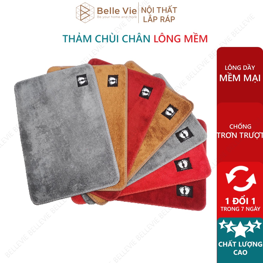 Thàm Chùi Chân Siêu Thấm BELLEVIE Thảm Lau Chân Mềm Mịn Chống Trơn Trượt