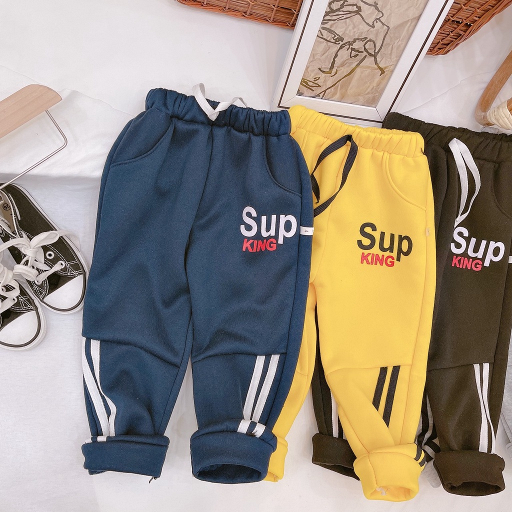 Quần nỉ ấm dáng thể thao cho bé trai, bé gái K057