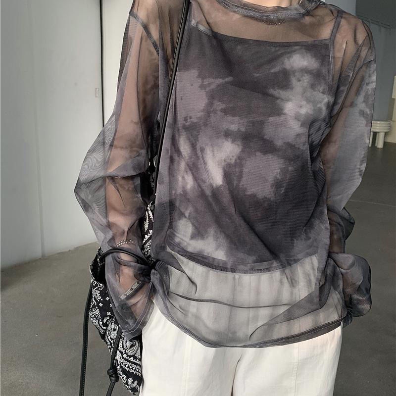 Áo Thun Tay Dài Dáng Rộng Nhuộm Màu Độc Đáo Phong Cách Hàn Quốc Thời Trang Xuân Hè Mới Cho Nữ 2021 | BigBuy360 - bigbuy360.vn