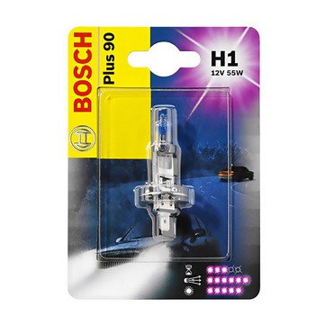 Bóng đèn Bosch H1 12V-55W plus 90 ( Hàng Chính hãng Bosch )
