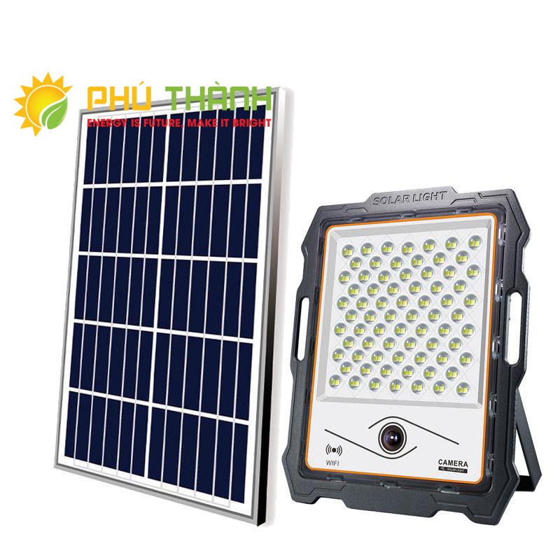 Đèn năng lượng mặt trời 100W 200W 300W, tích hợp camera thông minh giám sát chuyển động kết nối qua wifi
