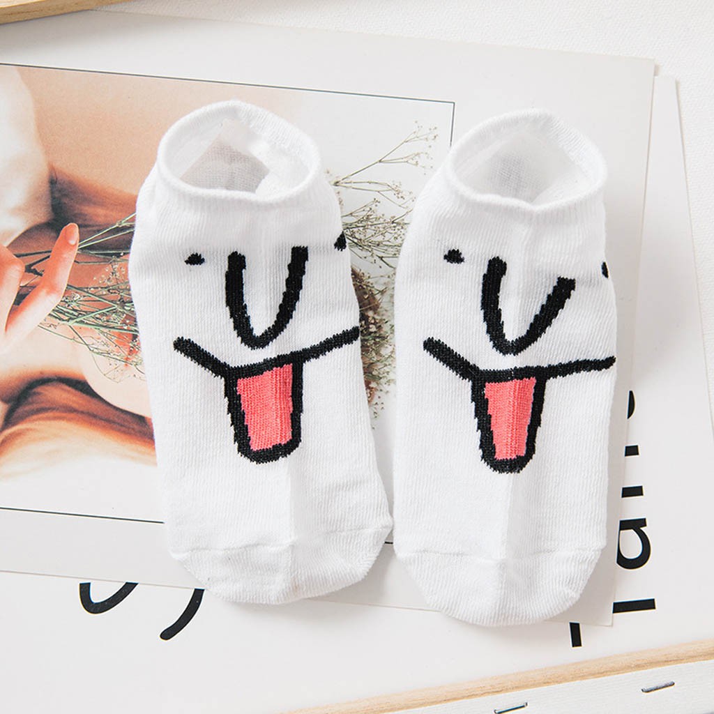 [Set 5 Đôi] Tất Vớ Nữ Thun Cotton Hình Gương Mặt Biểu Cảm Buta TN15