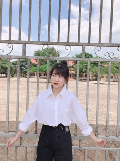 Sơ Mi Trắng KATE Tay Dài 1 Túi💧