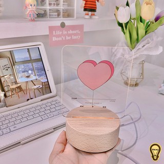 [Có Sẳn] Đèn Để Bàn Hình Trái Tim Phong Cách Hàn Quốc 3 Màu Khác Nhau Trang Trí Bàn Trang Điểm Nội Thất Quà Tặng Ý Nghĩa