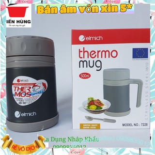 Bình giữ nhiệt đựng đồ ăn cho bé mini cute ELMICH Inox 500ml El7228