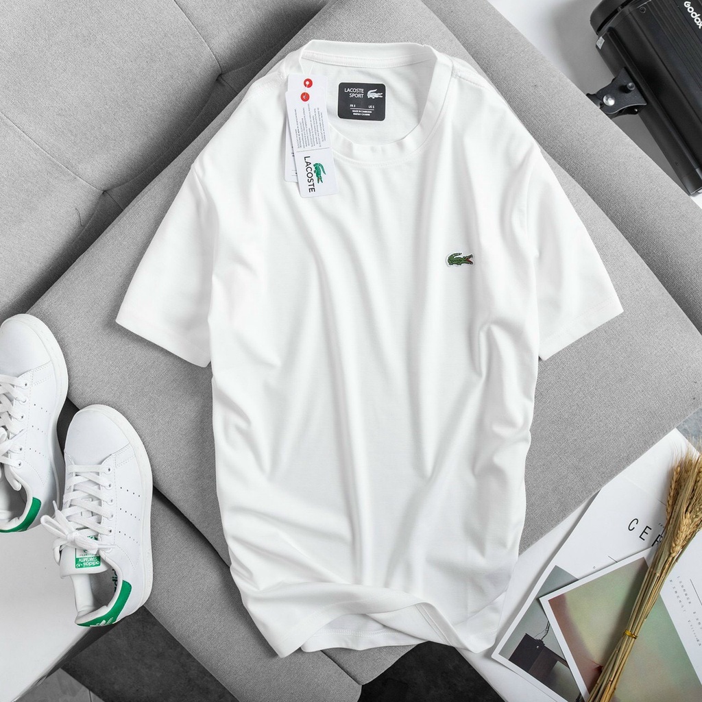 Áo thun nam cá sấu tay ngắn cổ tròn cao cấp nhiều màu, chất cotton bề mặt vải mịn mát