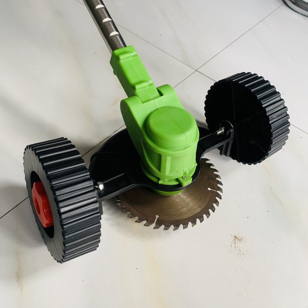 Bánh xe máy cắt cỏ dùng pin hitachi, máy phát cỏ lapusen