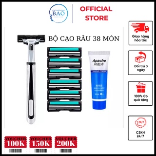 Bộ Cạo Râu Kèm 36 Lưỡi Kép Và 1 Kem Cạo Râu - bộ cạo râu 38 món siêu tiết kiệm