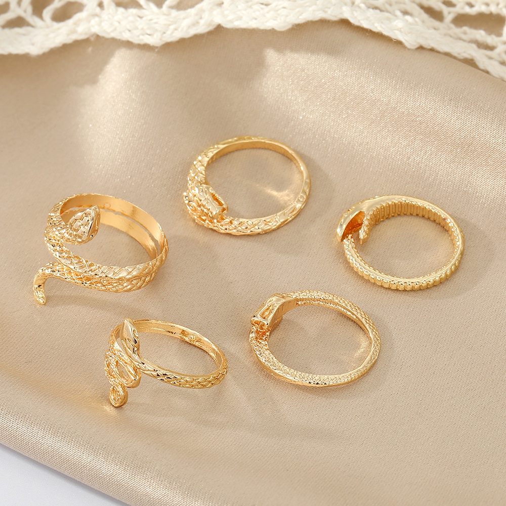 Set 5 Nhẫn Hình Rắn Thời Trang Dành Cho Nữ