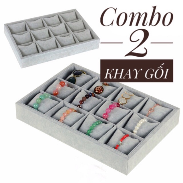 [FREE SHIP] Combo 2 khay đựng trang sức, vòng tay/đồng hồ - Hàng siêu đẹp loại 1 PH838