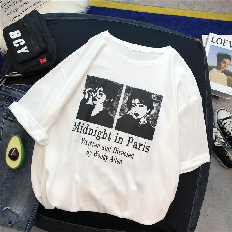 Áo Thun Tay Lỡ In MidNight in Paris Unisex Freesize Dưới 75kg ATIN36 | BigBuy360 - bigbuy360.vn