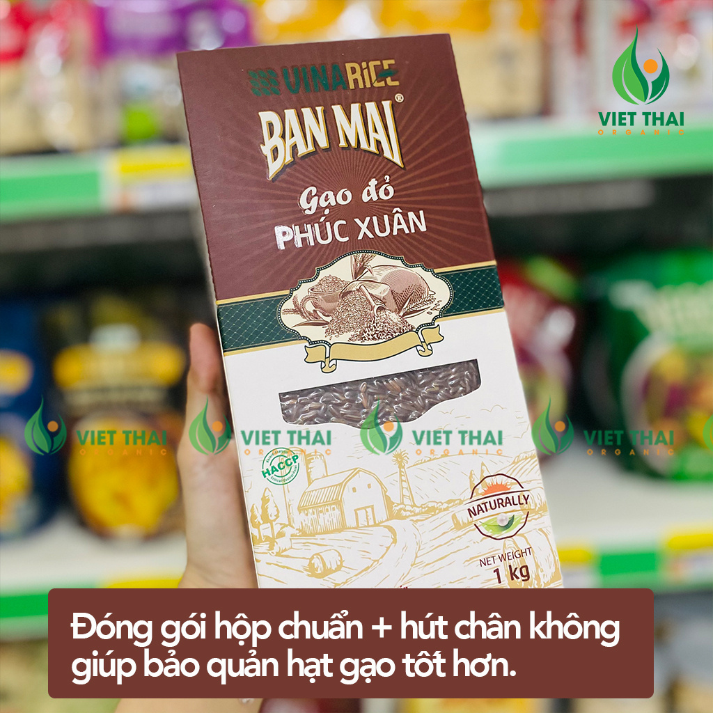 Gạo Lứt Đỏ Giảm Cân / Eat Clean Siêu Dẻo, Mềm, Thơm (Hộp 1kg) Phúc Xuân | BigBuy360 - bigbuy360.vn