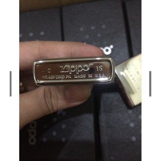 Bật Lửa Zippo Bạc main USA cao cấp- tem đỏ