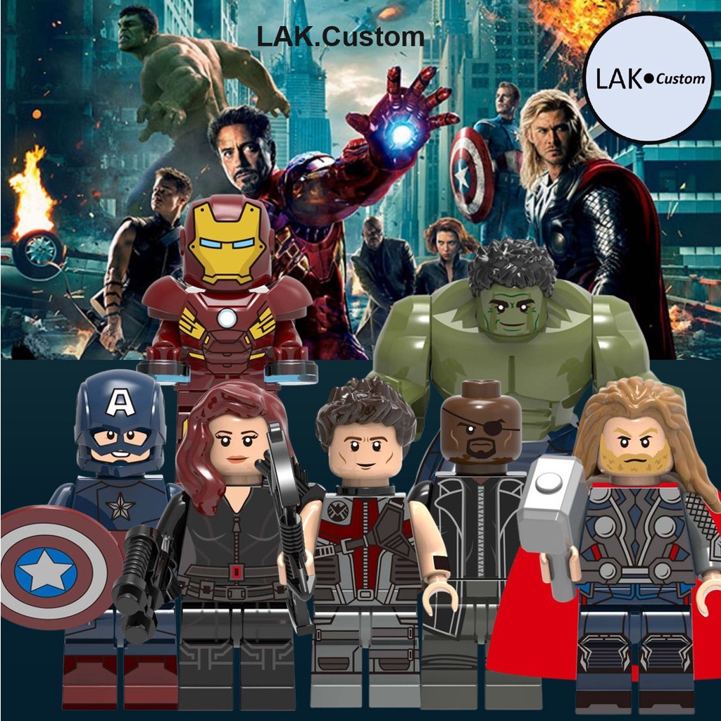MÔ HÌNH  CHIẾN BINH MINIFIGURES AVENGERS, THOR, IRONMAN, CAPTAIN AMERICAN