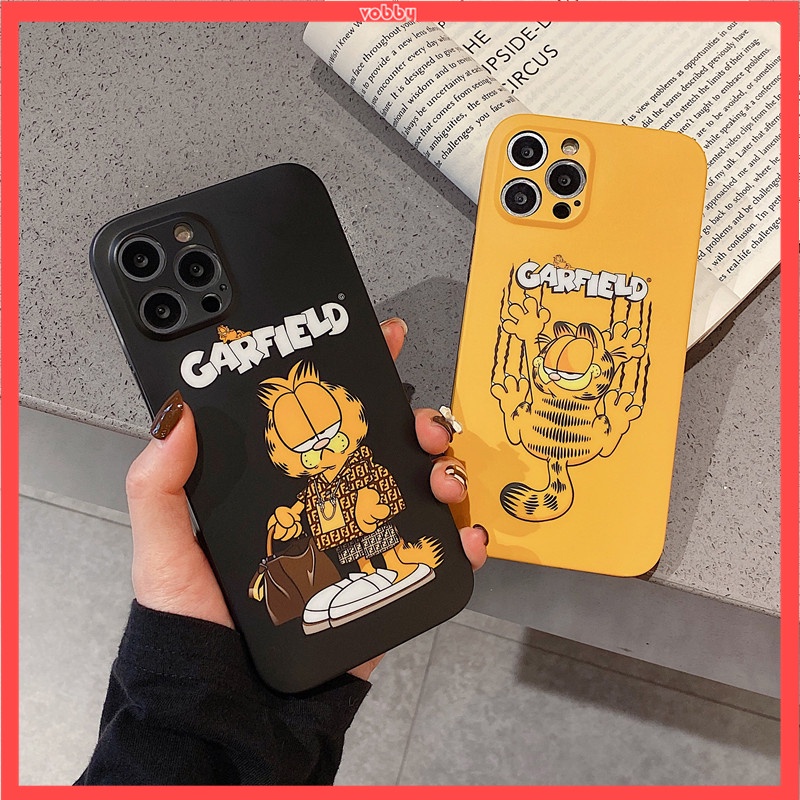 Ốp điện thoại mềm in họa tiết chú mèo Garfield ngộ nghĩnh thích hợp cho iPhone 13 12 11 Pro Max 7/8Plus X/XS XR XS Max