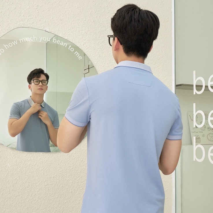 Áo polo nam YODY chất liệu pique sồi phông mềm mại thoáng mát co giãn tốt APM5393