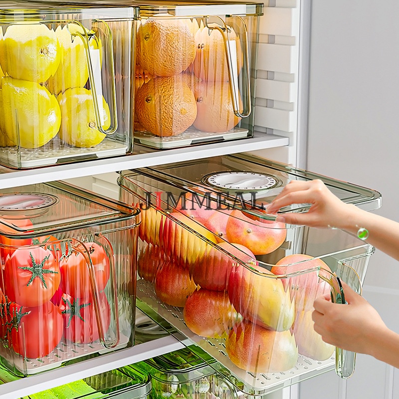 Hộp Nhựa Đựng Thực Phẩm Tủ Lạnh Có Tay Cầm Tiện Lợi Đa Năng Hộp Chưa Thực Phẩm