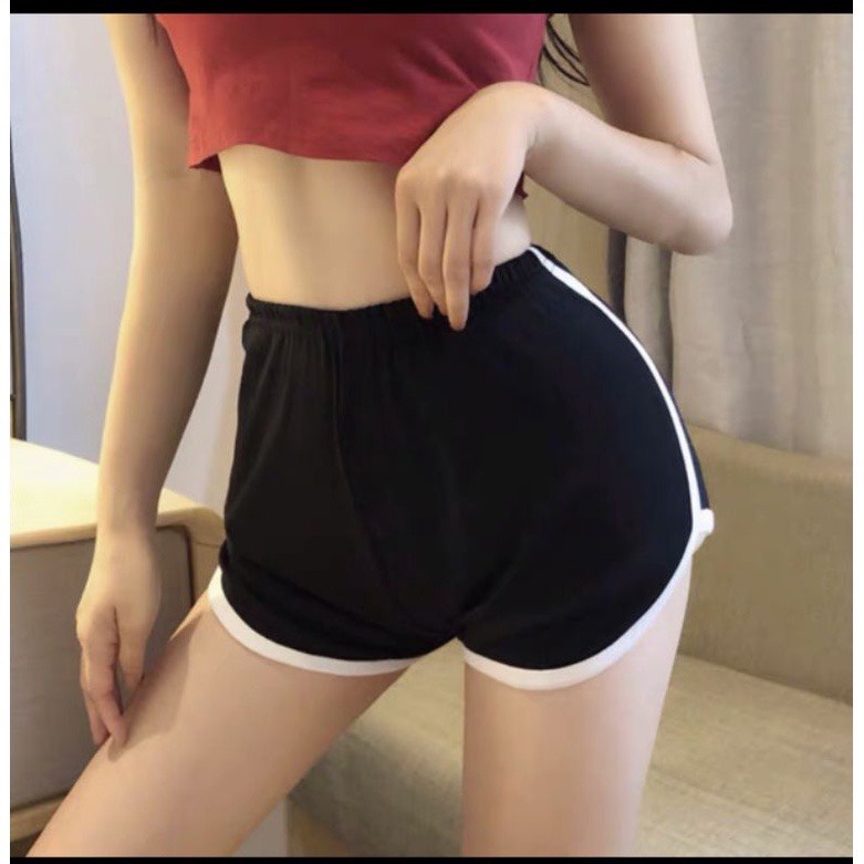 Quần Đùi Nữ Mặc Nhà Bigsize trơn Chất cotton viền trắng QĐN001